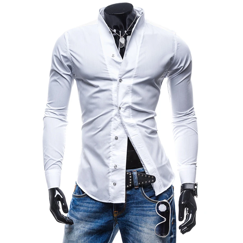 Zogaa camisas ajustadas de para hombre, ropa de manga larga para Negocios Sociales, gran Primavera|Camisas informales| - AliExpress