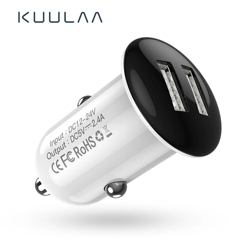 KUULAA USB Автомобильное зарядное устройство mi ni двойной для Xiaomi красный