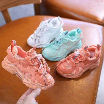 

size 26-36 Boys' sneakers tennis red daddy shoes New in spring and summer 2020 Fashion children's leisure net women's shoes