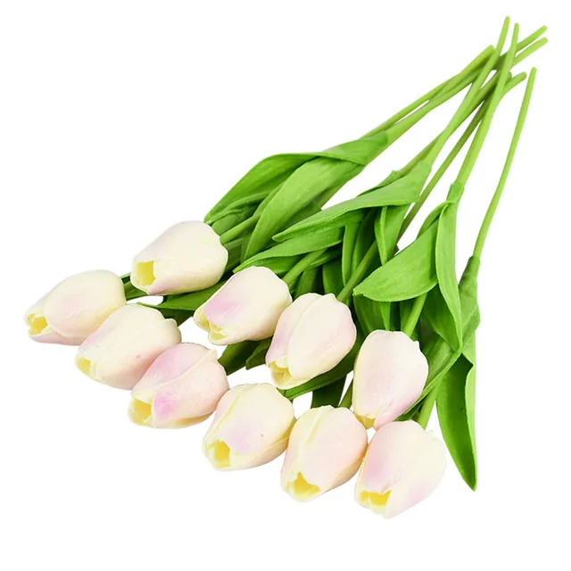 10PCS Tulip Artificial Flower Real Touch Artificial Bouquet Fake Flower for Wedding Decoration Flowers Home Garen Decor M