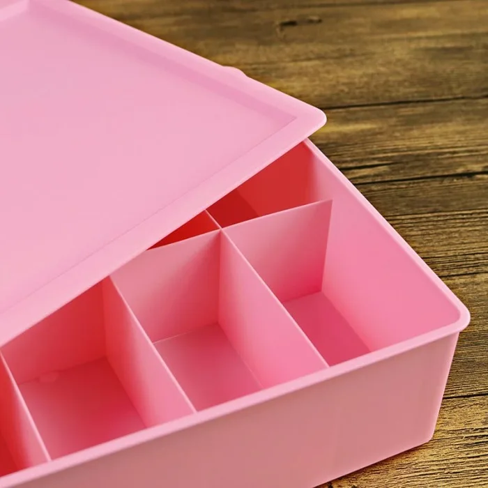 3 Pcs/Set Underwear Socks Plastic Storage Box Stacking Container With Lid and Slots TB Sale
