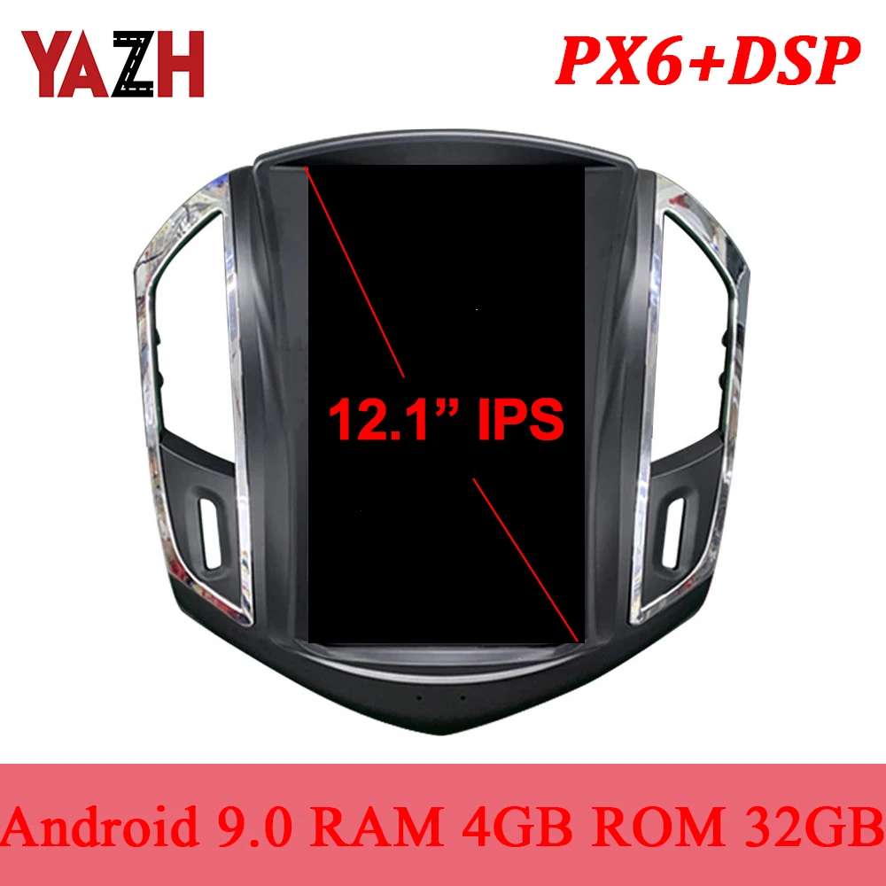 YAZH PX6 Android 9 0 GPS навигация для Chevrolet Cruze 2012 2015 / Daewoo головное устройство 12 1 &quotIPS DSP