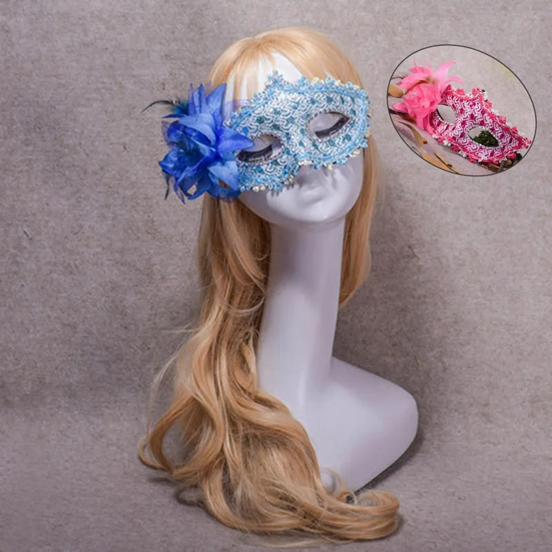 Sexy Diamond Mask Venice Feather Flower Wedding Carnival Party Performance Purple Costume Sex Lady Mask Masquerade