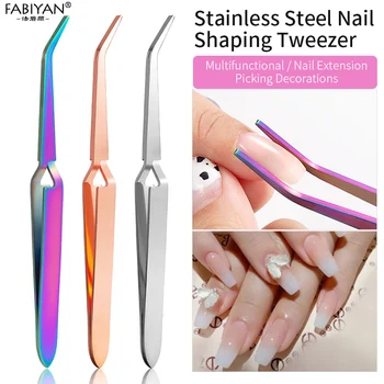Clip per modellare nail art Pinzette con chiusura a croce Strumento per manicure Strumento per gel UV Pinza multifunzione in acciaio inossidabile per raccogliere strass