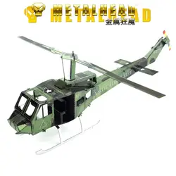 Металлические Сумасшедшие DIY металлические головоломки сборки модель km012 Huey вертолет