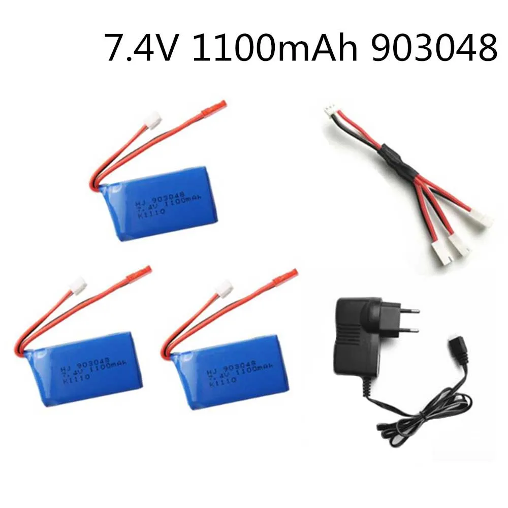 

7.4V 1100mAh 25C LiPo Battery+charger for WLtoys A949 A959 A969 A979 V912 V913 V353 k929 V262 L959 T23 T55 F45 Helicopter 903048