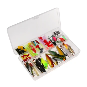 

105Pcs Fishing Lures Kit Soft Hard Baits Hooks Fishing Accessories Assorted