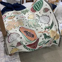 Tapiz grueso de frutas coreanas, manta nórdica con diseño de chica, Sábana de cama, funda de sofá para decoración del hogar y dormitorio