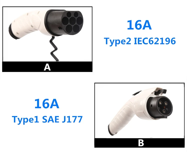 OSENSI тип 1 к Тип 2 16A EV зарядное устройство 5 м кабель SAE J1772 к IEC 62196-2 разъем для зарядной станции электромобиля разъем