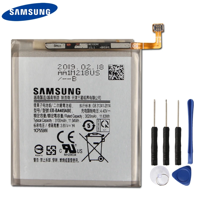 Samsung оригинальный запасной аккумулятор для телефона EB BA405ABE GALAXY A40 A405F BA405ABU