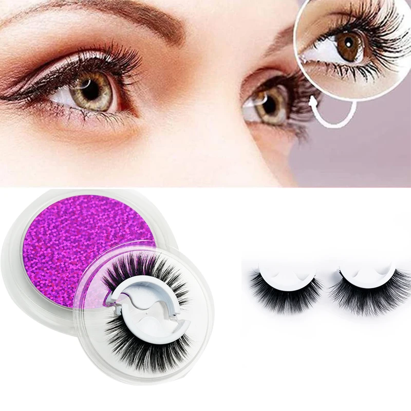 Reusable 3D Self Adhesive Eyelashes Makeup Natural Long Thick Look