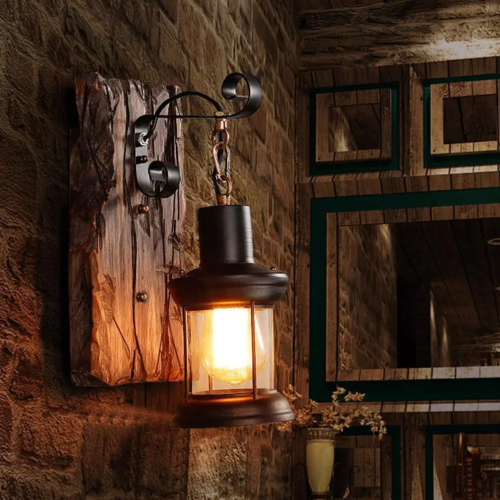 Afbreken Vrijstelling inzet Rustieke Wandlamp Hout Lamp Vintage Armatuur Blaker Bar Nostalgische  Gangpad Outdoor Creatieve Led Smeedijzeren Retro Iron Industriële  Lampen|LED Indoor Wandlampen| - AliExpress