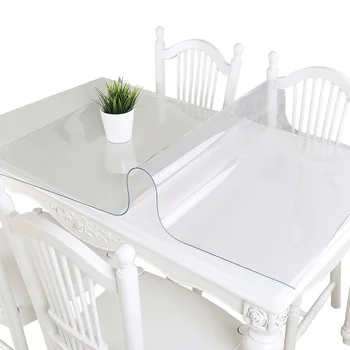 

PVC Tablecloth Transparent Soft Glass Table Cloth Rectangular Waterproof Oil-proof Kitchen Dining Table Desktop protection Cover