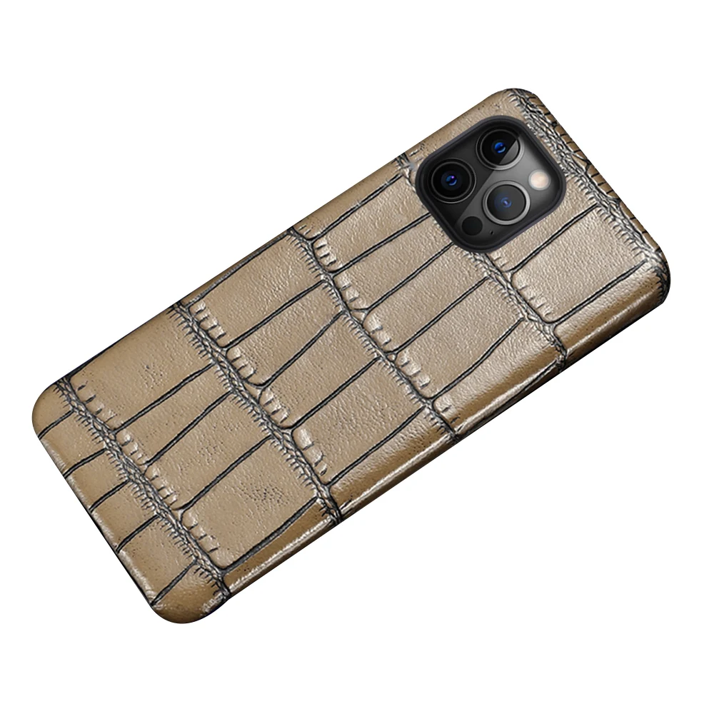 Phone Case for Apple iPhone 15 13 14 Pro Max 12 Mini 12 11 Pro Max X XR XS 7 8 plus SE 2022 2020 Genuine Big Stone Grain Leather