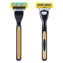 

Razor Blade Replaceable Stainless Steel Blade Razor Men's Shaver 4 Ultra-Thin Induction Blade Men Manual Safety Razor Blade Set