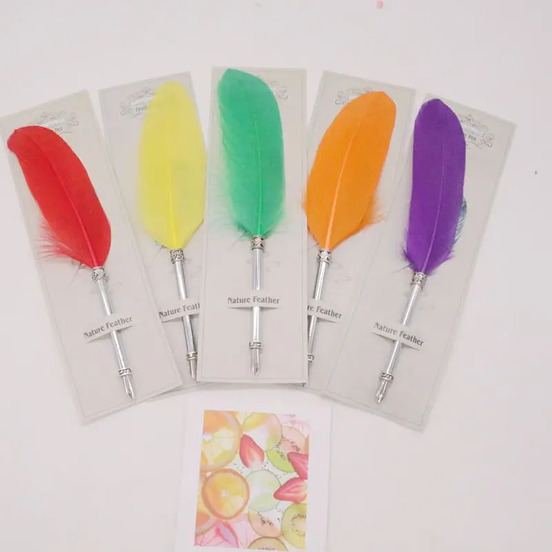 

new! Exquisite vintage 12-color metal feather dip pen set high-end gift Valentine's Day Christmas gift