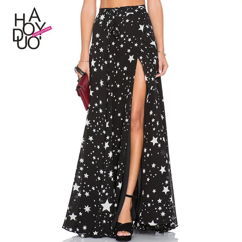 

2020 Summer Hot Selling Europe And America Fashion Printed Lace-up Skirt Holiday Beach Skirt-