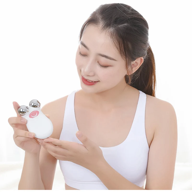White Мини микро токовый лифтинг для лица подтягивание кожи омоложение USB перезаряжаемые морщины на лице удаление Массажер для ухода за кожей - Цвет: White
