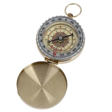 1 шт Портативные мини латунные карманные часы на открытом воздухе Кемпинг Туризм Компас Навигация брелок светящийся
