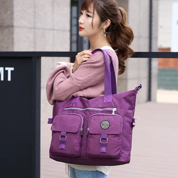 

Big Nylon women bags 2019 waterproof Ladies crossbody bag large Capacity Travel shoulder bag Multi Pockets casual female handbag