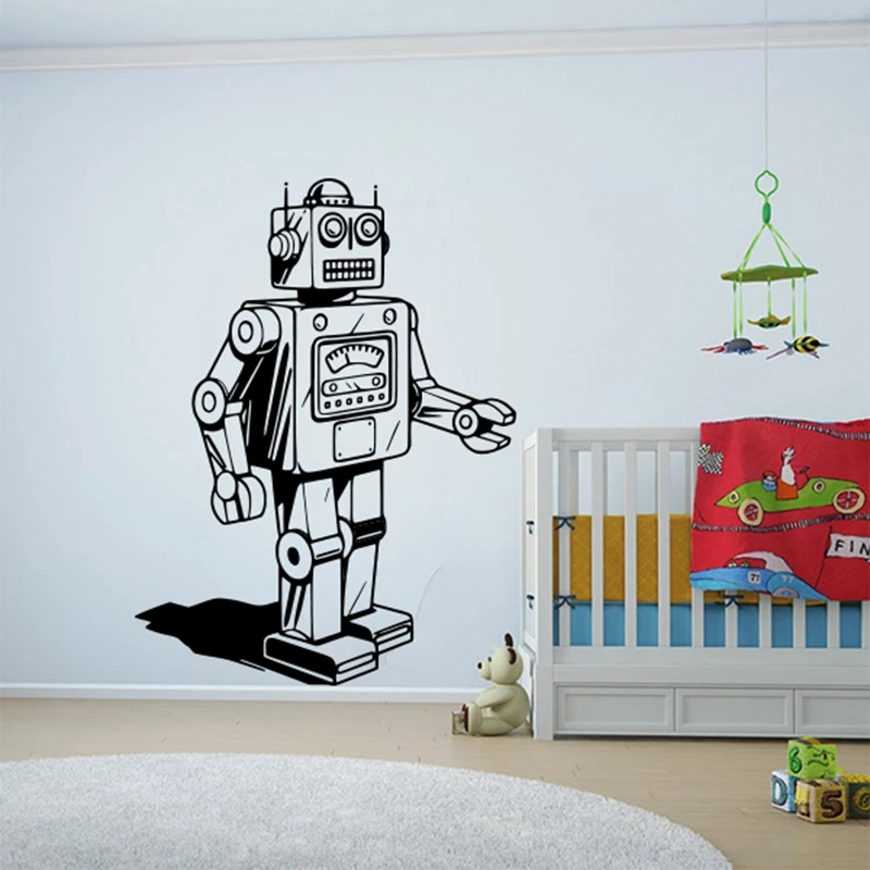 coupon Oneerlijk periode Cartoon Robot Machine Mechanisme Muursticker Baby Nursery Kinderkamer Grote  Robot Muurtattoo Slaapkamer Vinyl Home Decor|Wandstickers| - AliExpress