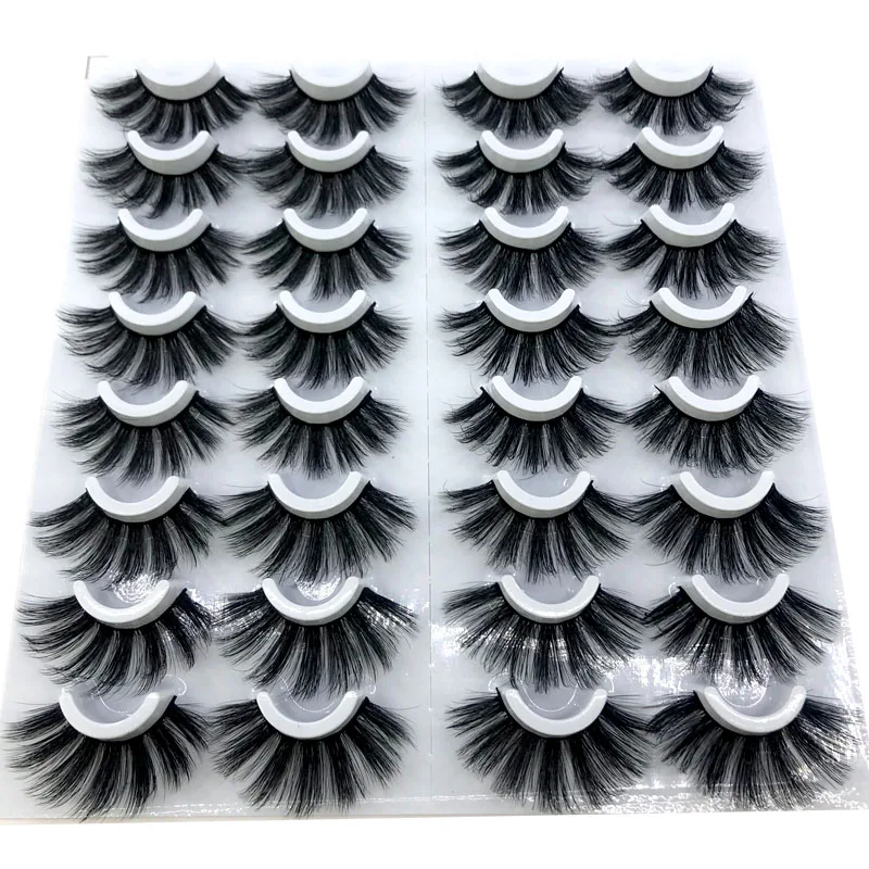 HBZGTLAD 16 Pairs 3D Mink Hair False Eyelashes Natural/Thick Long Eye Lashes Wispy Makeup Beauty Extension Tools