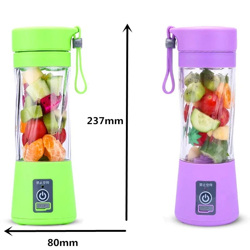  Mini Portable Electric Fruit Juicer USB Rechargeable Smoothie Maker Blender Machine Sports Bottle J