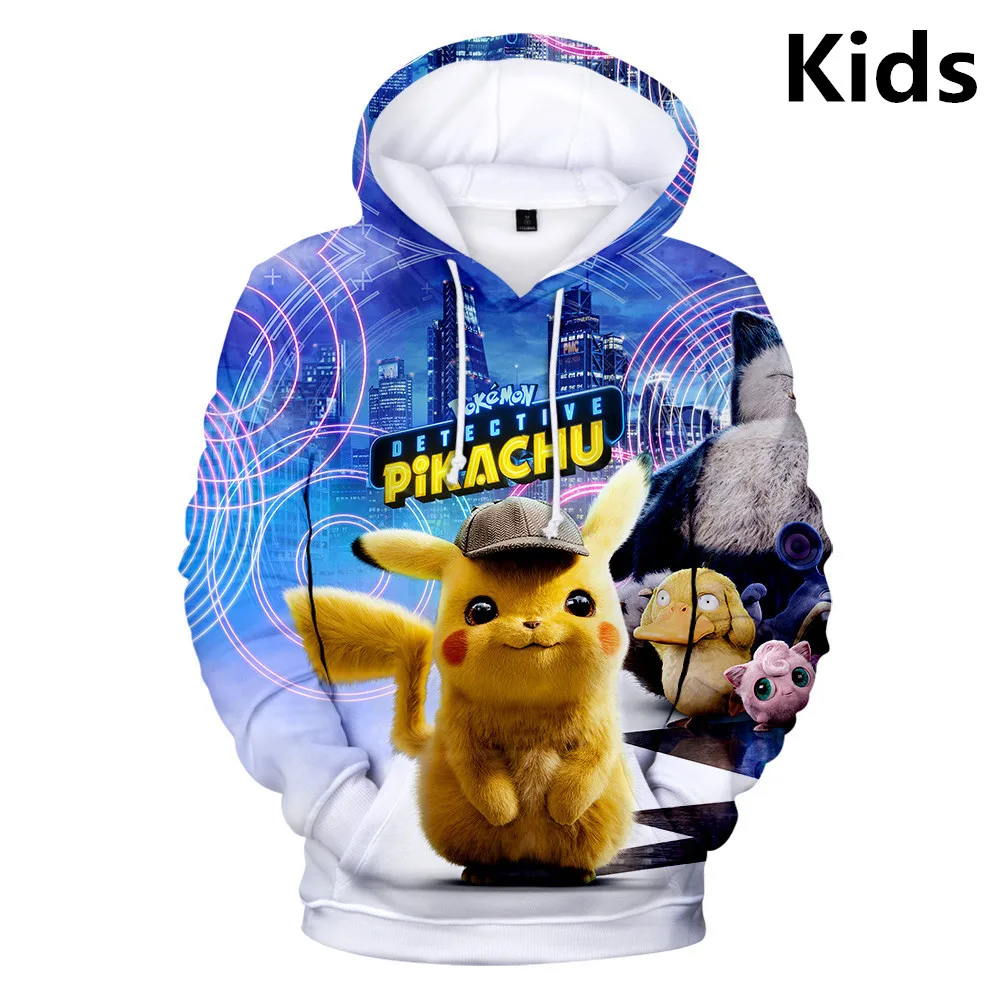 

2 To 13 Years Pokemon Detective Pikachu Clothing Children Kids Boys Girls Long Sleeve Hoodies Sweatshirt Outerwear Child Hoodie