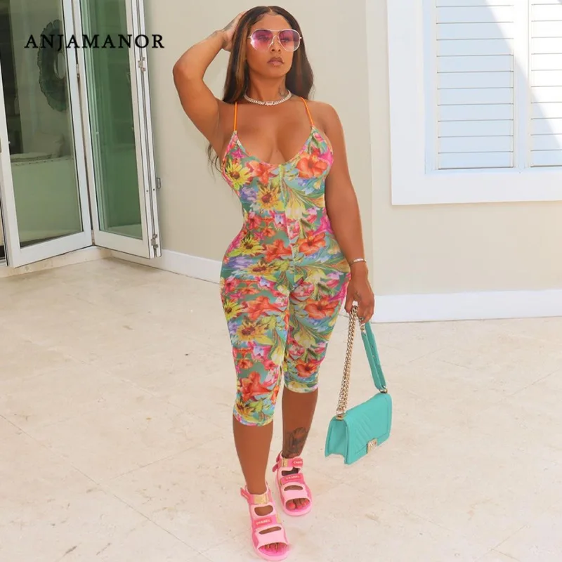 ANJAMANOR Sexy Floral Hawaiian Print 