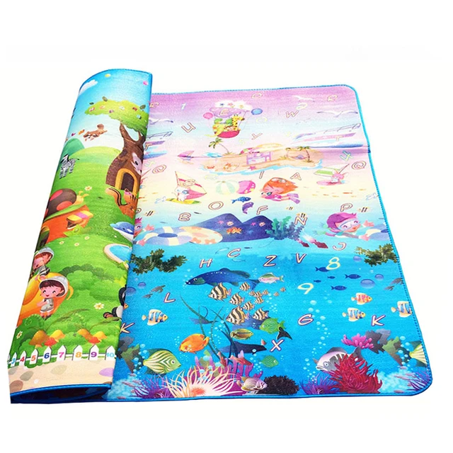 Baby Crawling Mat Sided Pattern Animal+Ocean 2*1.8m Baby Play Mat Baby Carpet Soft Floor Kids Baby Playmat Outdoor Carpet Child 1