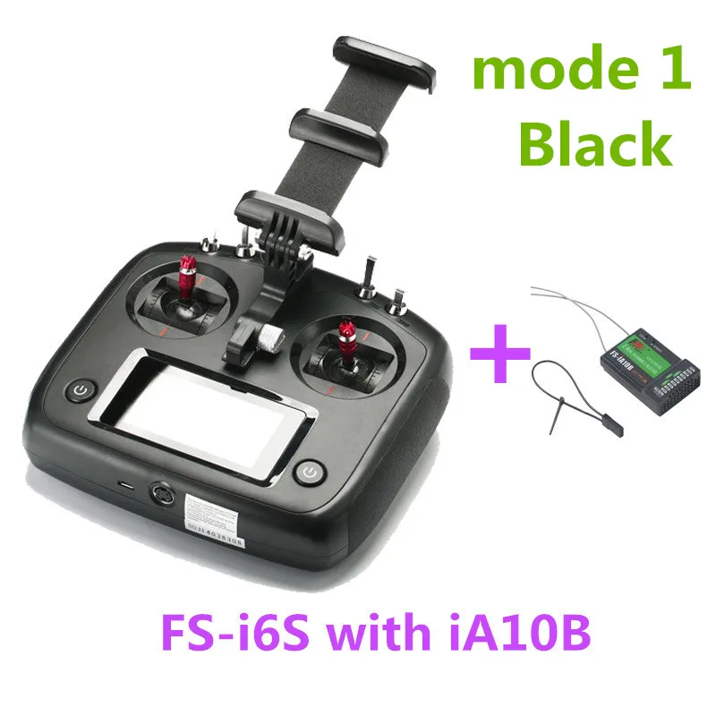 Flysky FS-i6S 2,4G 10CH AFHDS пульт дистанционного управления передатчик для Racer 250 Quadcopter RC Drone w/FS-iA6B FS-iA10B приемник - Цвет: Black iA10B mode1