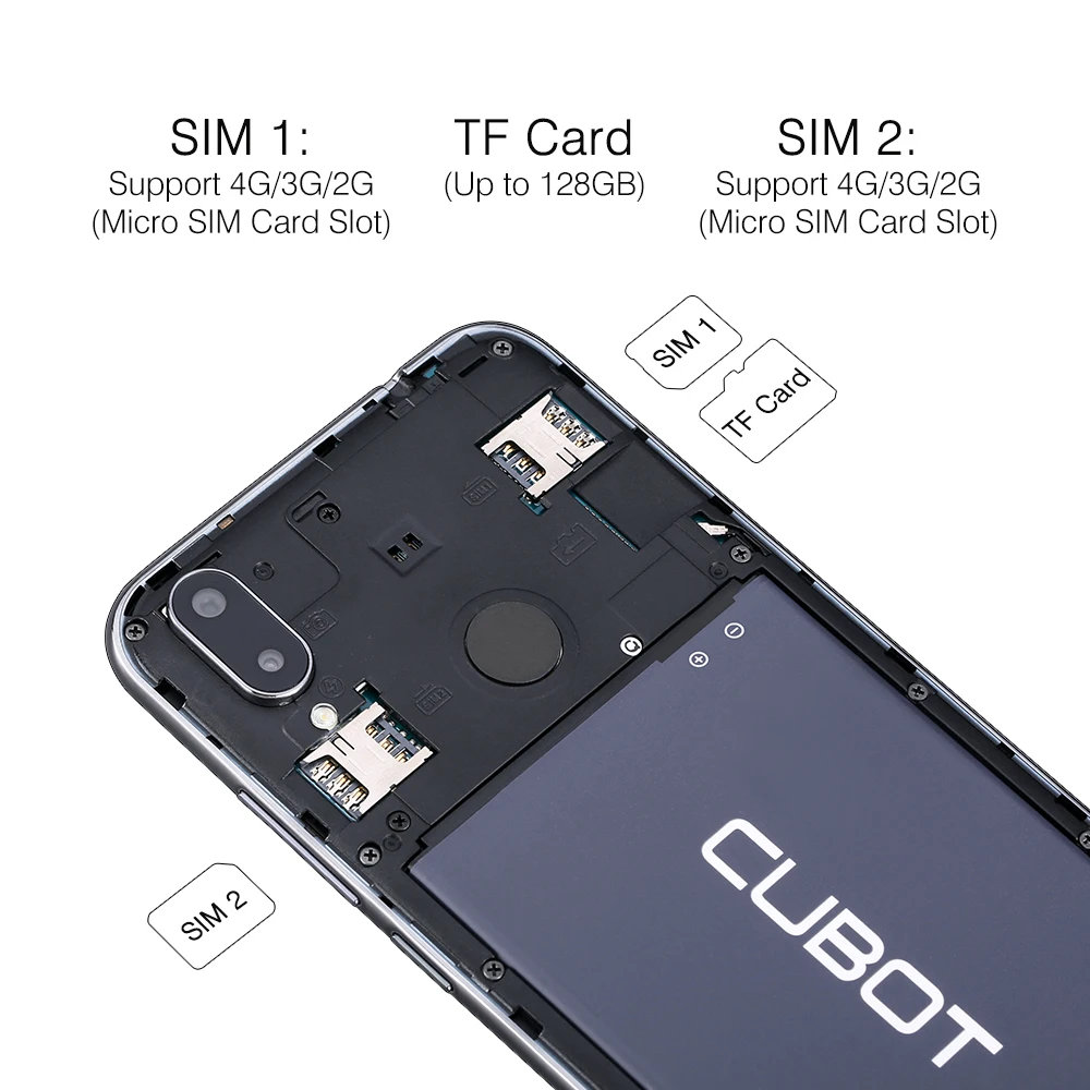 Cubot R19, 5,71 дюймов, экран для смартфона с каплями воды, Android 9,0, четырехъядерный процессор, 3 ГБ ОЗУ, 32 Гб ПЗУ, двойная задняя камера, мобильный телефон с функцией распознавания лица