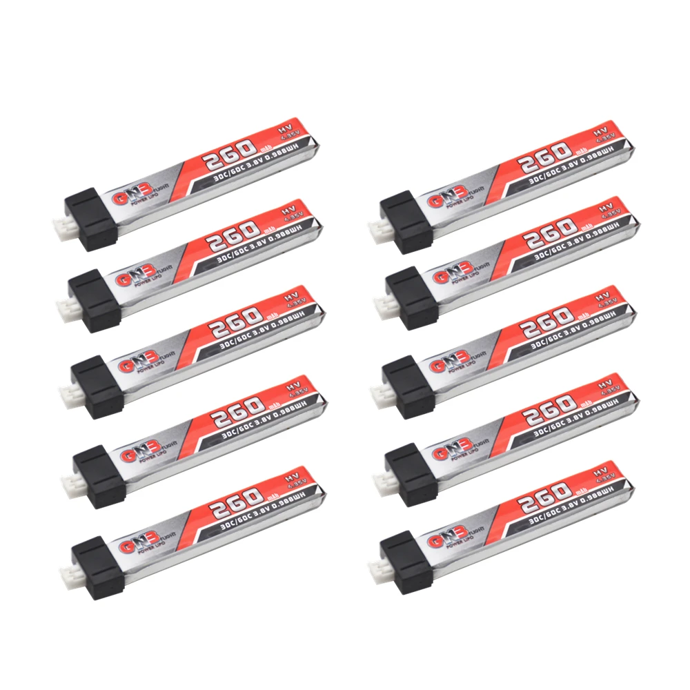 10PCS 3/5/10 шт GAONENG 3,8 V 260 мА/ч, 30C/60C 1 S/550 мА/ч, 50C/100C HV Lipo Батарея PH2.0 разъем для US65 UR65 URUAV UR65 Mobula 7 - Цвет: 10PCS