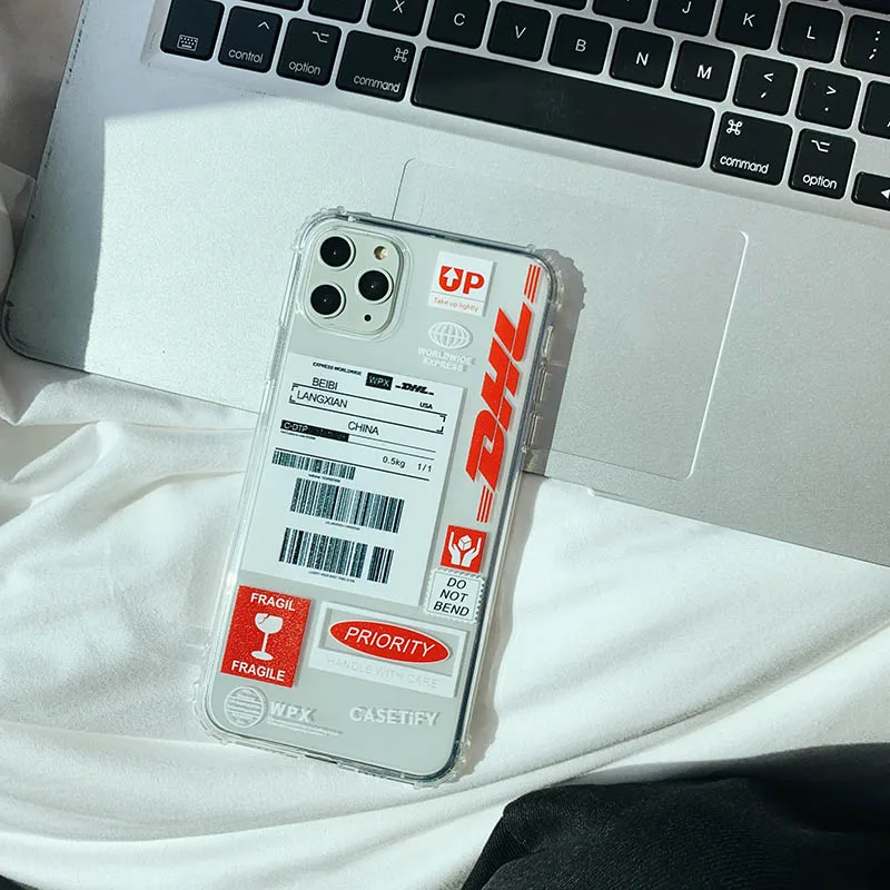 Чехол для iphone 11 11Pro Max, индивидуальная этикетка, штрих-код, DHL, прозрачный мягкий чехол для iphone X, XR, XS, MAX, 7, 8 Plus, задняя крышка