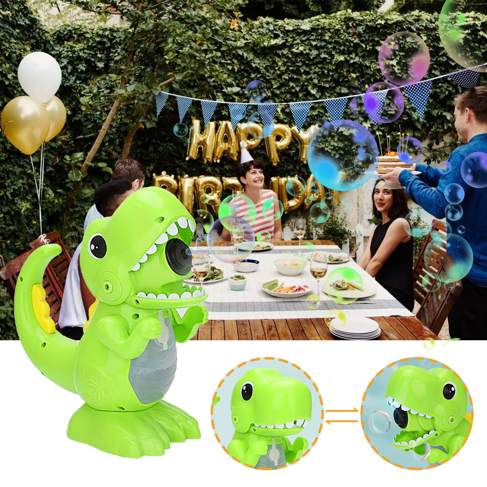 2021 Hand -held Electric Jurassic Dinosaur Bubble Gun Shooter Light Up Blower Blaster Cartoon Outdoor Toys For Children | Игрушки и