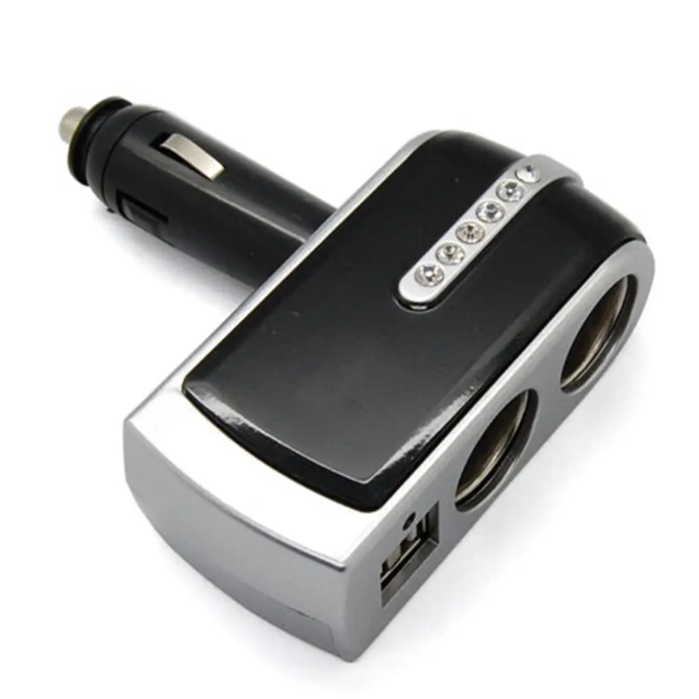 Автомобильный прикуриватель 2 USB зарядное устройство+ двойные розетки автомобильный прикуриватель удлинитель разветвитель авто аксессуары