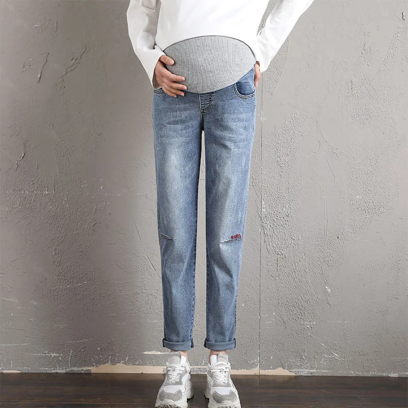 

Maternity Jeans Pants Pregnancy Women Plus Size Demin Pants pregnant women Elastic waist jeans H307