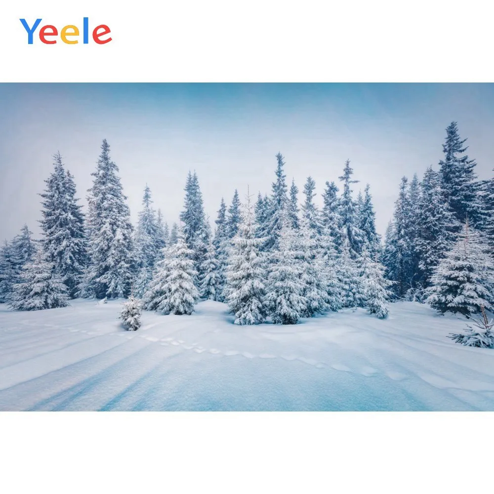 Yeele Winter Landscape Snow Pine Nice Sky Sunshine Photography Backdrop Personalized Photographic Background For Photo Studio - Цвет: NBK25003