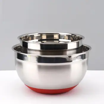 

Stainless Steel Silicone Mixing Bowl with Nonslip Base for Beat Eggs Knead Dough Salad Plate