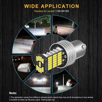 

2pcs P21W 1156 BA15S LED Bulbs 4014 LED Car Turn Signal Reverse Brake Ligh 6500K Xenon White Car LED Lights