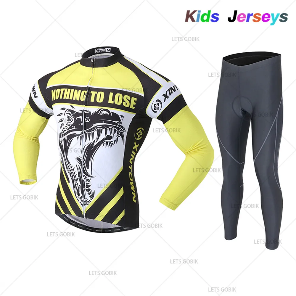 Детский весенне-осенний комплект одежды для велоспорта, детская одежда для велоспорта, дышащая одежда для велоспорта, комплекты из джерси с длинными рукавами для мальчиков