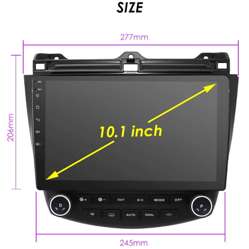 Новинка-10,1 дюймов Android 8,1 ram 2 Гб rom 32 ГБ 2Din автомобильный Радио плеер gps навигация для Honda Accord 2003-2007