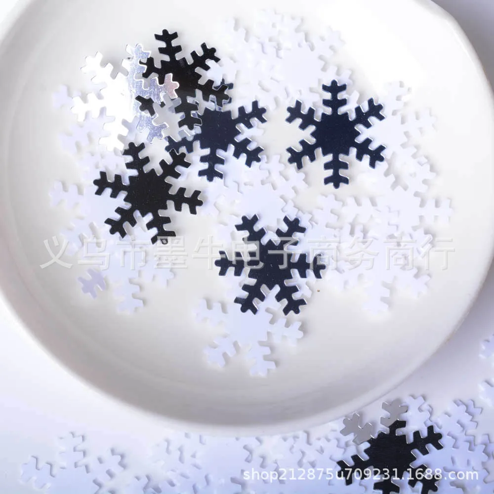 18 Размеры серебристо-белый Цвет смесь рождественские конфетти в форме снежинок для рождественской вечеринки украшения ручной работы