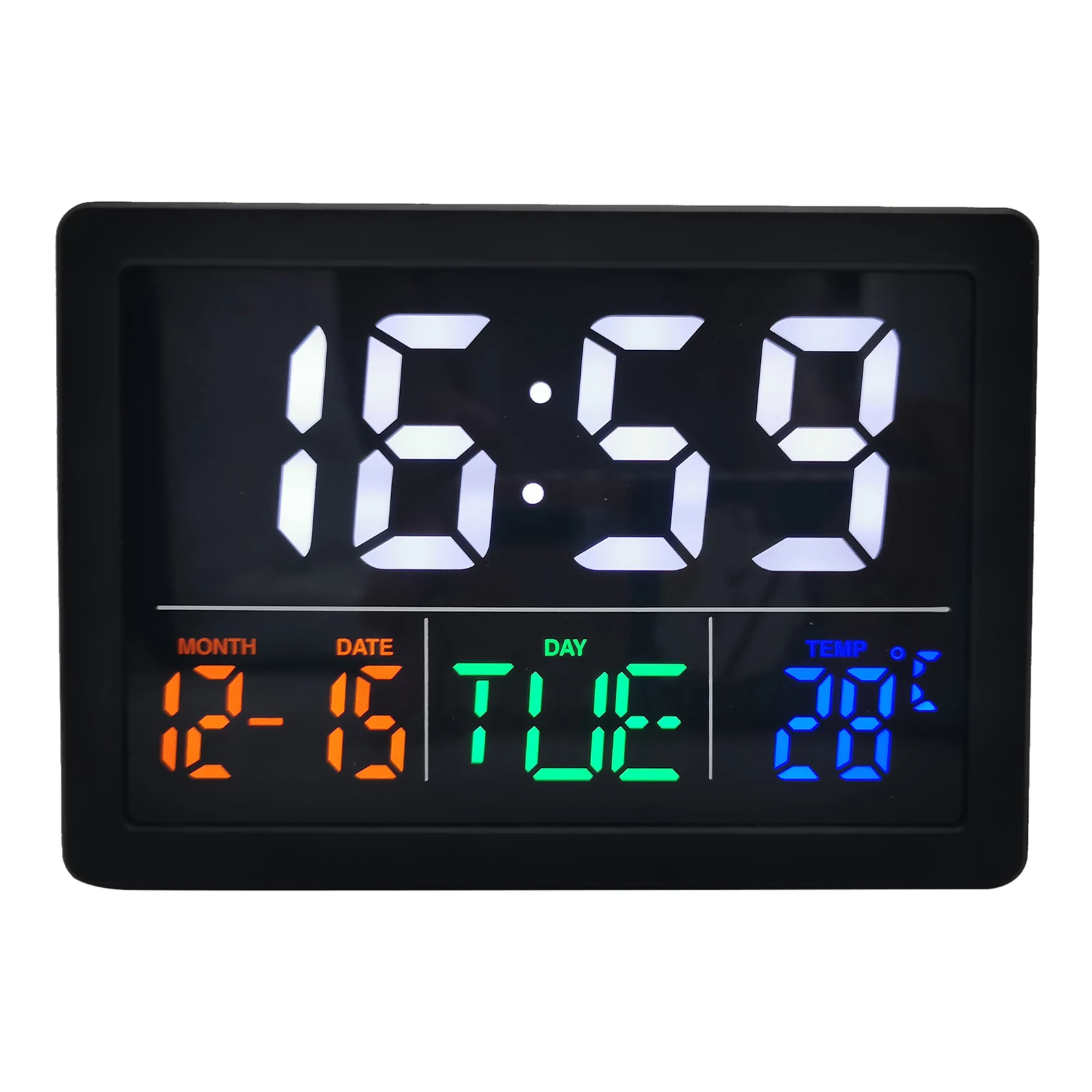 Digital Alarm Clock Time Temperature Date Humidity Display Bedside Clock -10～+50℃ Range Study Decors Gift for Family