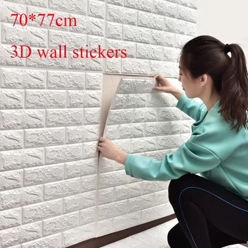 

3D DIY Wall Stickers Self-Adhesive Decor Wallpaper For Bedroom Kitchen Waterproof Sticker 3D Wallpaper Brick
