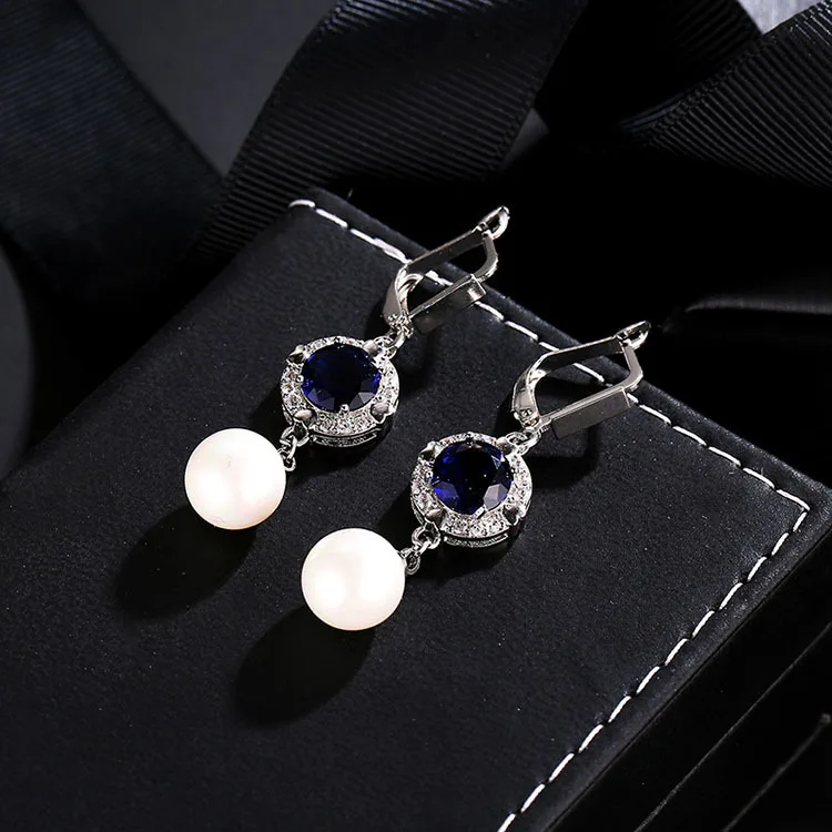 Circle Earring Nice pearls High-quality Fashion lady Wedding party Jewelry Shining cubic Zircon gold filled hoop earrings for wo