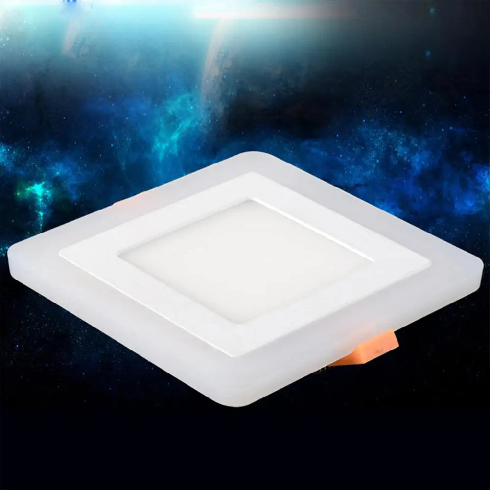 backlit panel Dual Color Acrylic LED Recessed Ceiling Panel Down Lights Ultra Slim Lamp for Indoor Office Restaurant 3+3W Blue+White Light panel light