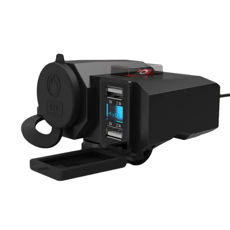  Für Handys/tabletten/GPS 5 V/2.1A Dual USB Ladegerät Buchse Wasserdichte Motorrad Lenker Clamp Powe