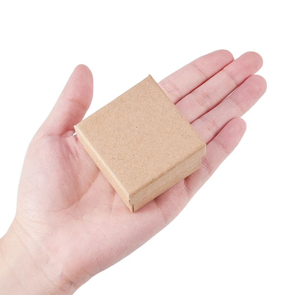 24Pcs Cardboard Jewelry Boxes Rectangle Square Gift Box with Sponge Inside for Packaging Ring Necklace