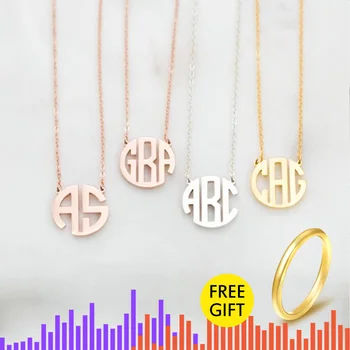 

Monogram Name Necklace Women Customized Nameplate Jewelry Stainless Steel Personalized Mother Gift Collier Bijoux Femme